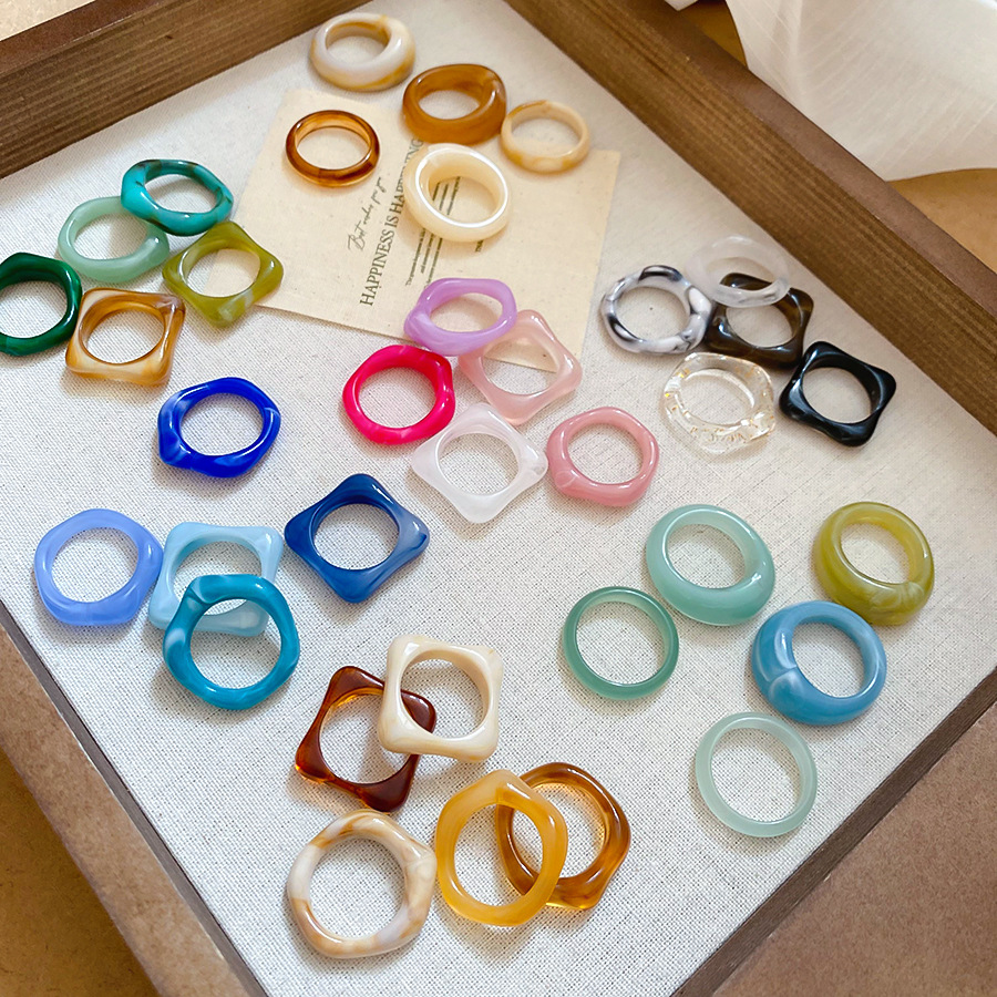 Women'S Emo Accessories - 5PCS SET Trendy Kleurrijke Geometrische Onregelmatige