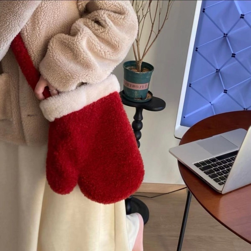 Women'S Red Accessories - Kerst Rode Tas Cosplay Retro Pluizige