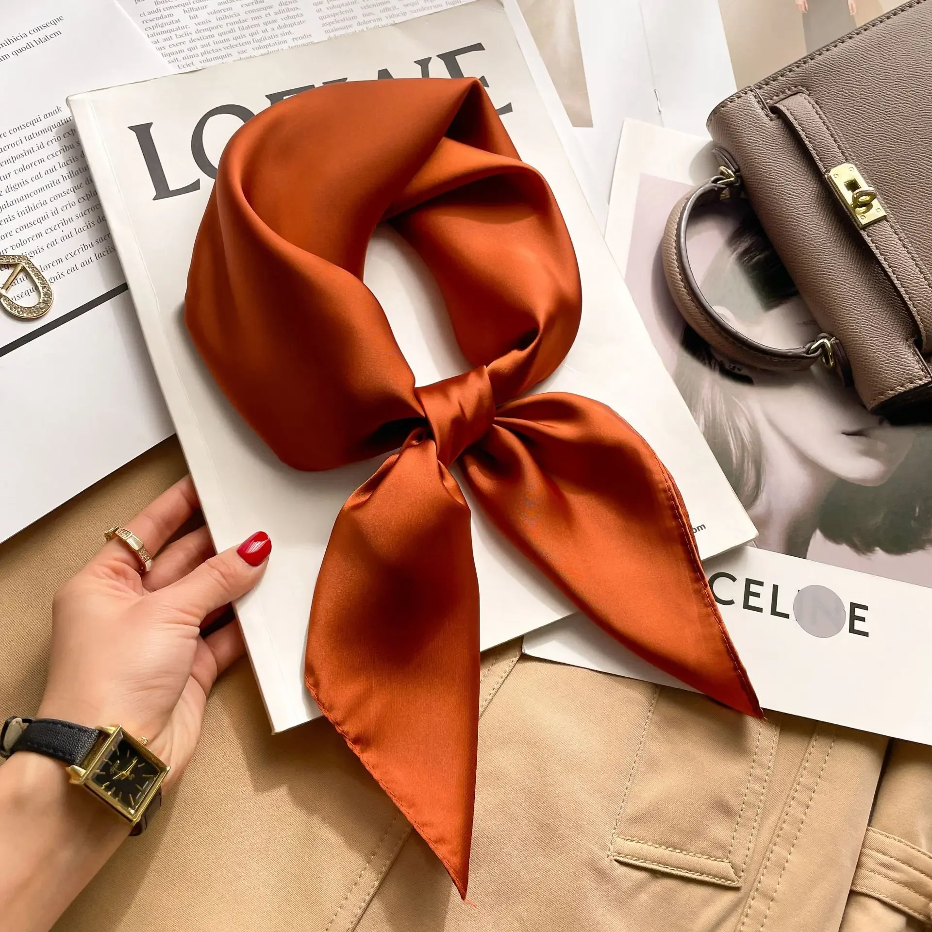70cm Effen Kleuren Neckerchief - Silk Scarf Square recensie en prijs