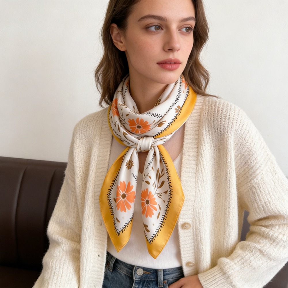 1Pc nieuwe bedrukte mode zijde - Silk Scarf Square recensie en prijs