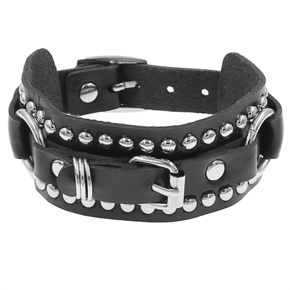 Goth Zwart Lederen Polsbandje  - Women'S Emo Accessories recensie en prijs